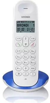 Brondi Lotus ECO Schnurloses DECT-Telefon mit 50m Reichweite Blau und Weiß