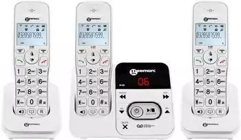 Geemarc Verstärkte DECT-Telefone für Senioren mit Hörverlust und Anrufbeantworter, Telefon