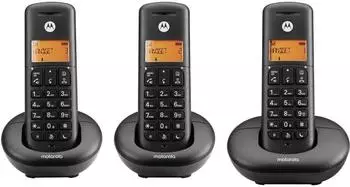 Motorola CORDLESS E203 TRIO NERO (107E203), Telefon, Schwarz