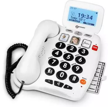 Geemarc SEREN100V2T Seniorenhandy 40dB, SOS, hörgerätekompatibel, Transkription (SEREN100V2T_WH_VDE)