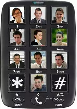 DeTeWe Senioren-Festnetztelefon mit 12 Foto-Schnellwahltasten und Freisprecher (PX2435-944)