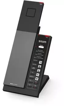 Snom HD341A IP-Telefon Schwarz Analoges DECT-Telefon für Hotelzimmer mit speziellen Funktionen für das Gastgewerbe, Kurzwahltasten und kompaktem
