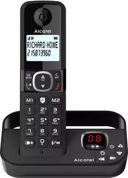 Alcatel F860 Voice DECT-Schnurlostelefon mit Anrufbeantworter, schwarz (F860TAMSINGLE)