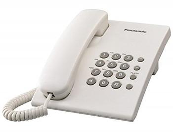 Panasonic KX-TS500FXW Corded phone, White, Wall-mount option, Last Number Redial, Flash, Volume Control (6 lev, Telefon, Weiss