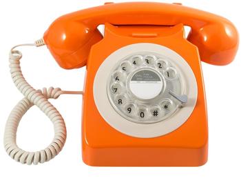 GPO 746ROTARYORA Klassisches Telefon im 70er Jahre Design Orange