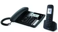 Telekom Telefon Sinus PA 207 Plus 1, schwarz, mit Anrufbeantworter und Mobilteil