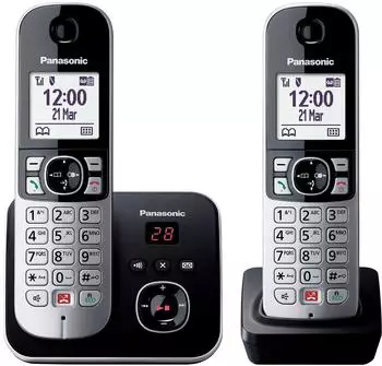 Panasonic KX-TG6862GB Schwarz/Silber Duo