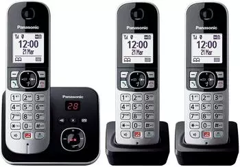 Panasonic KX-TG6863GB Schwarz/Silber Trio