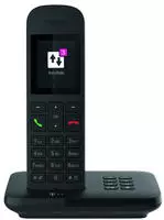 Telekom Telefon Sinus A12, schwarz, schnurlos, mit Anrufbeantworter