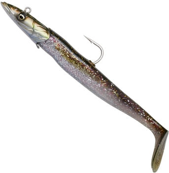Savage Gear 23,5cm 175g Sandeel V2 Big Game - 2 Shads + 1 Jigkopf Green Silver