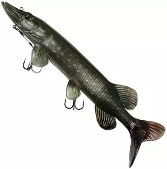 Fox Rage Ultra Natural Pike Replicant Gummifisch 40cm, silber (NRE591)
