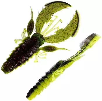 Westin CreCraw Creaturebait 6,5 cm Black/Chartreuse 6-pack