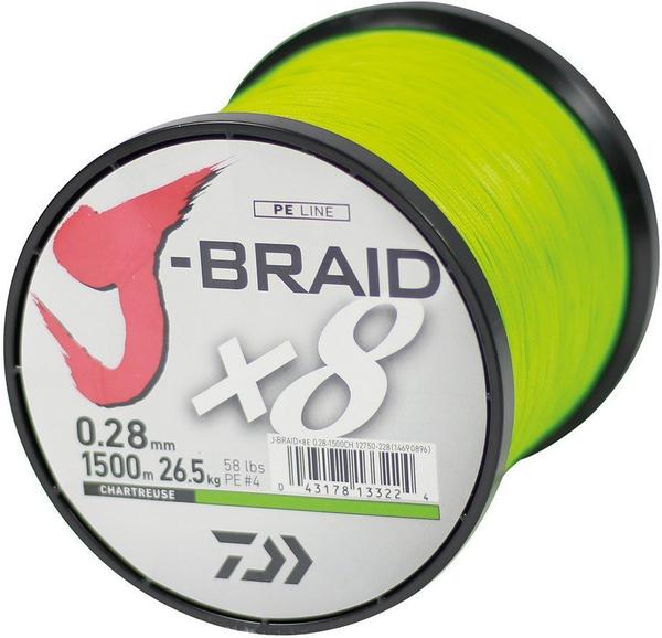 Daiwa J-Braid X8 chartreuse 1500m 0,56mm