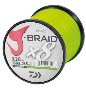 Daiwa J-Braid X8 chartreuse 1500m 0.22mm