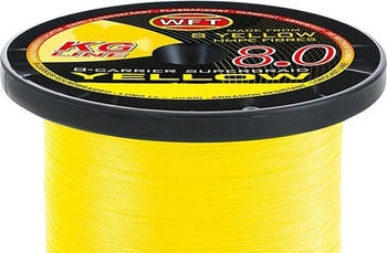 WFT KG 8 Geflochtene Angelschnur gelb 0,14mm 19kg Tragkraft 150m (1D-C 501-014)