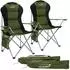 Hauki Campingstuhl faltbar, gepolstert, khaki, bis 150kg, mit Getränkehalter & Tragetasche (2er-Set)