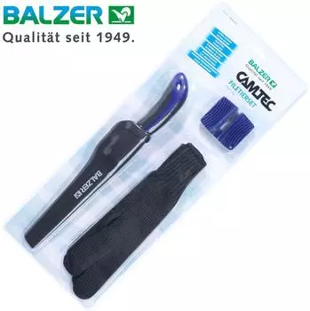 Balzer Camtec Filetier-Set mit Filetiermesser, Handschuh & Schärfer