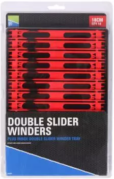Preston Innovations Double Slider Winders 18cm, rot, 14er-Set (P0020028)