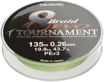 Daiwa Tournament 8 Braid Evo chartreuse 300 m 0,35 mm