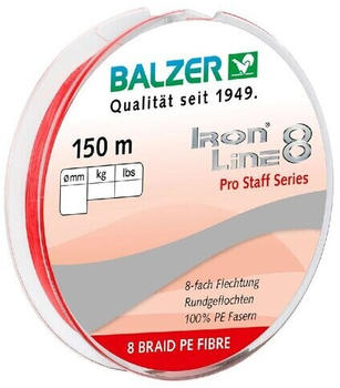 Balzer Iron Line 8 Pro Staff Red 150 m 0,12 mm