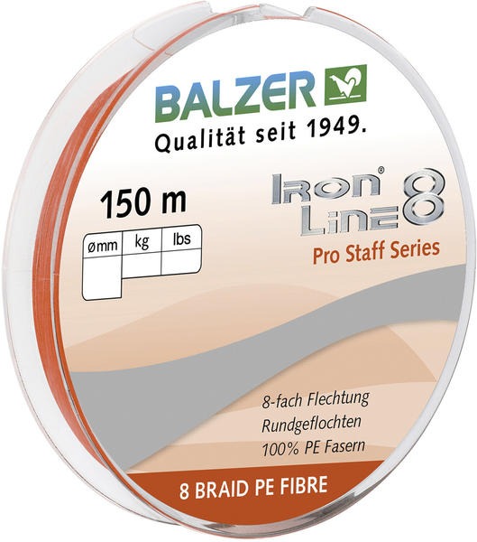Balzer Iron Line 8 Pro Staff Red 150 m 0,14 mm