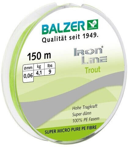 Balzer Iron Line Trout Chartreuse 150 m 0,06 mm