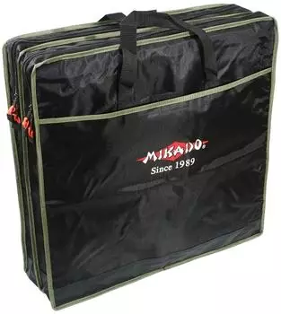 Mikado Setzkeschertasche 2 Fächer, 63x63x18cm, schwarz/grün