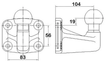 Westfalia Automotive Kugelplatte 4-Loch L=104mm TriMotiv Anhängebock Anhängevorrichtung (329141600001)