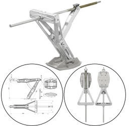 ProPlus 1 x Wohnwagen St&uuml;tze 605x280mm H470mm 1000Kg Kurbelst&uuml;tze + St&uuml;tzplatte Anh&auml;nger (361515V01)