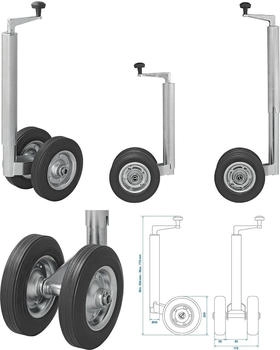 ProPlus Zwillingsst&uuml;tzrad f&uuml;r Anh&auml;nger Vollgummireifen Stahlfelge 550x770mm (341508V01)