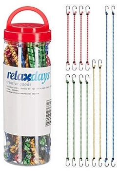 Relaxdays Spanngummi 12er Set 4 Gr&ouml;&szlig;en Blau/Gr&uuml;n/Rot f&uuml;r Auto und Fahrrad (10023681)