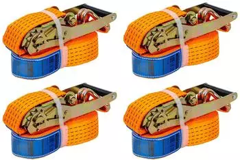 Unitrailer Spanngurte mit Ratsche 4er-Set 6m 50mm 5t orange