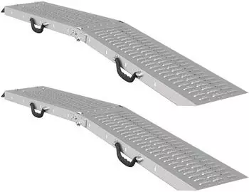 vidaXL Faltbare Laderampe 200kg verzinkter Stahl silber, 2er-Set (166x22,5x4,5cm)