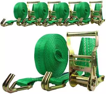 Trutzholm Profi Ratschen-Spanngurt 2-tlg. 6m 2000kg TÜV/GS grün (5er-Set)