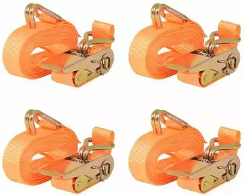 vidaXL Ratschen-Spanngurte 4 Stk. 0,4t 6m&times;25mm orange (142658)