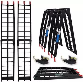 Baumarktplus Auffahrrampe klappbar, 2er-Set, 180cm, 680kg, Aluminium, schwarz (39076901)