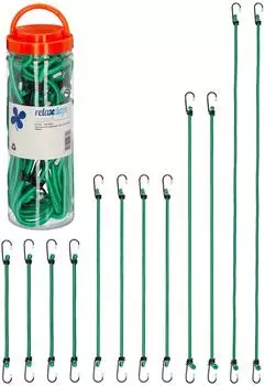 Relaxdays Spanngummis mit Haken 4 Größen, 36er Set