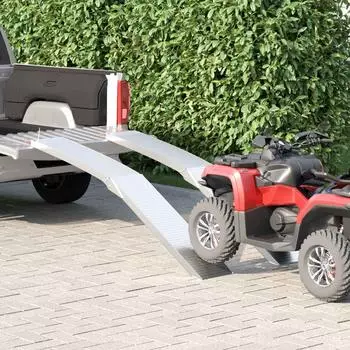 vidaXL Motorradrampe Aluminium silber 680kg, 2 Stk.