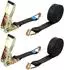 LuxusKollektion Spanngurt mit Ratsche und Doppelhaken, schwarz, 10m x 5cm (2er-Set)