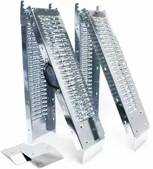 Wiltec Auffahrrampe 180x22,5cm 400kg verzinkter Stahl, klappbar, 2er-Set (30324)