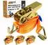 LuxusKollektion Spanngurte mit Ratsche und Haken, 4m, 1000kg, 25mm, orange, 4 Stück (DIN EN 12195-2)
