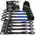 LuxusKollektion Spanngurte mit Ratsche 4er-Pack, 6m x 25mm, S-Haken, schwarz, TÜV/GS