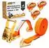 LuxusKollektion Spanngurte mit Ratsche und Haken, 6m, 2000kg, 35mm, orange, 4 Stück
