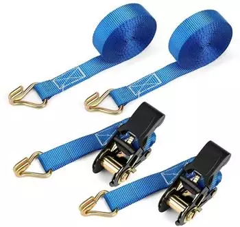LuxusKollektion Spanngurte mit Ratsche 6m 25mm J-Haken 800kg blau, 2 Stück