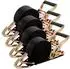 LuxusKollektion Spanngurte mit Ratsche 4er Set 6m 2000kg schwarz