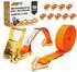 LuxusKollektion Spanngurte mit Ratsche und Haken 6m 2000kg 35mm orange 10er-Pack (DIN EN 12195-2)