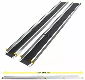 Wiltec Teleskop-Auffahrrampe klappbar Aluminium 270kg, 2er-Set (61890)