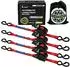 LuxusKollektion Spanngurte mit Ratsche & S-Haken, 3,6m x 25mm, 340/680kg, rot, 4er-Pack
