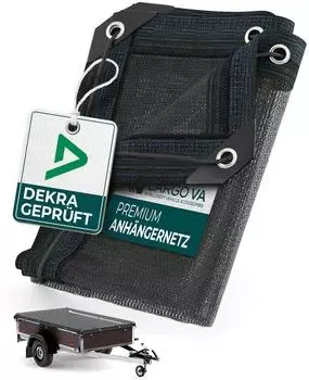 CargoVA Anh&auml;ngernetz feinmaschig 1,5x2,5m schwarz mit Gummiseil
