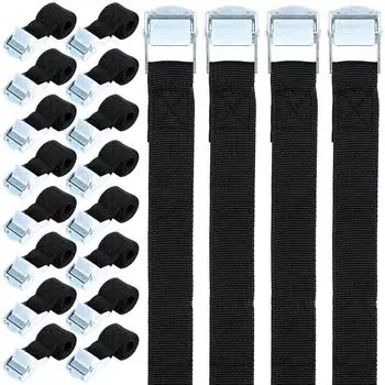 LuxusKollektion Spanngurte mit Klemmschloss, schwarz, 2,5x35cm, 20er-Set